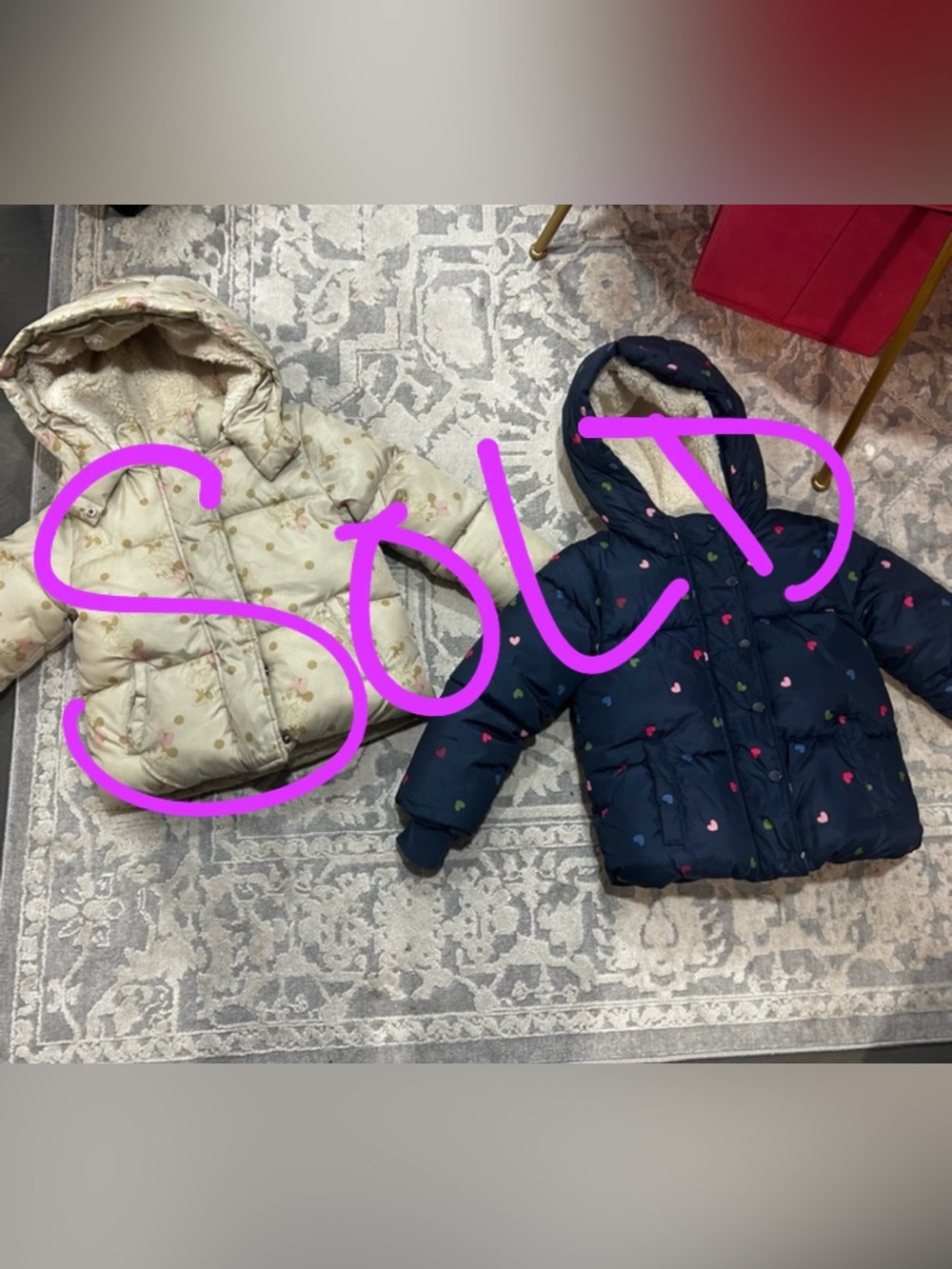 GAP Kids Puffers - Cream and Navy